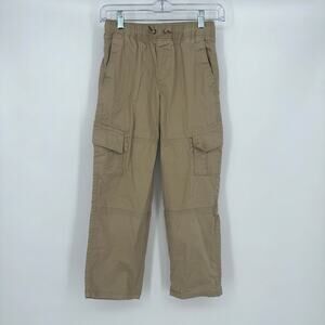 Sonoma Boys Cargo Pants Size 8 Khaki Cotton Elastic Waist Outdoor Hiking Wear